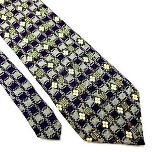 Nautica Silk Tie Purple Green Geometric Print‎ Short Wide